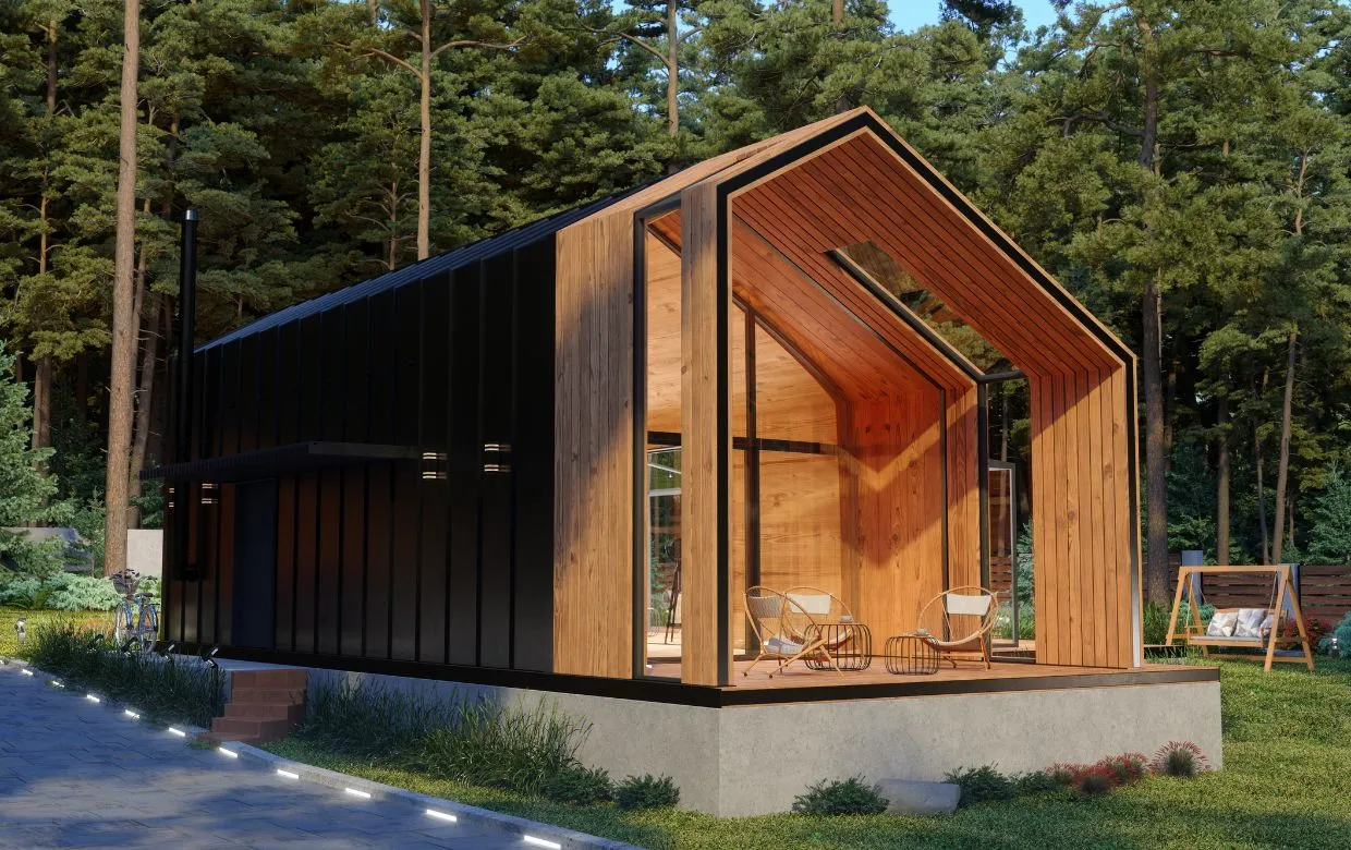 tiny house moderne pret de la foret